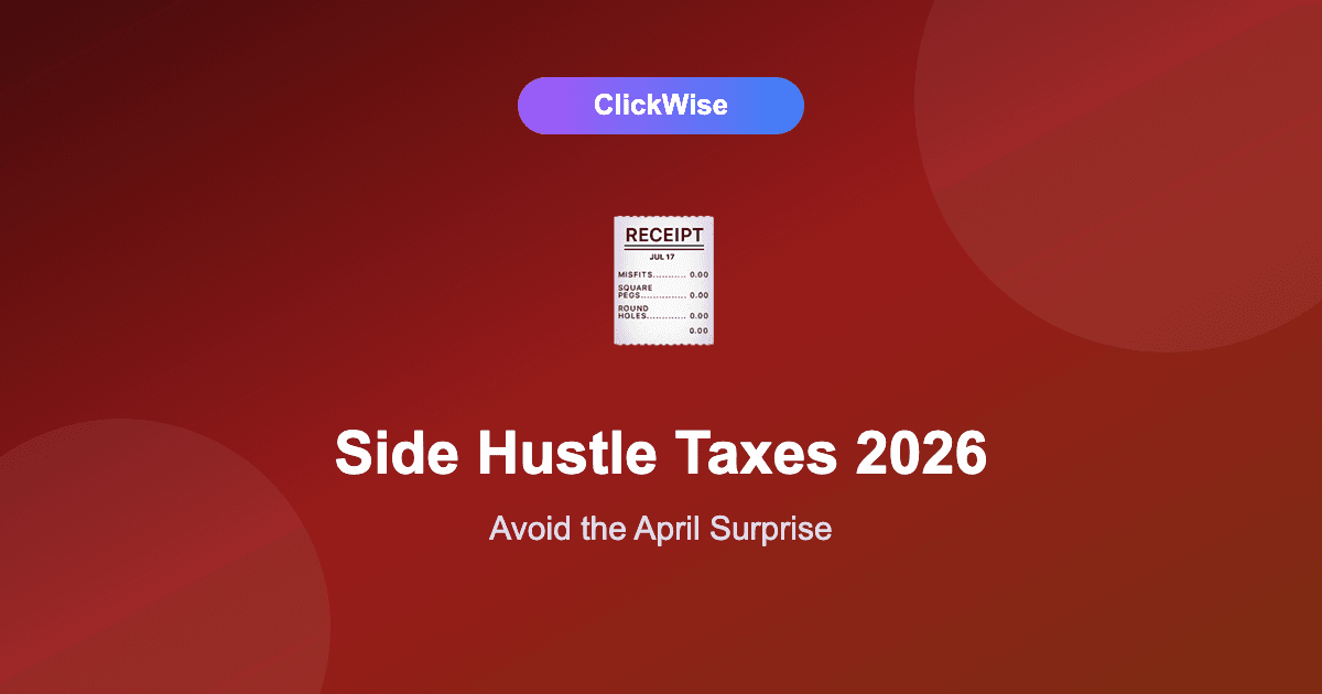 Side Hustle Taxes in 2026: What You Owe and How to Never Get Blindsided