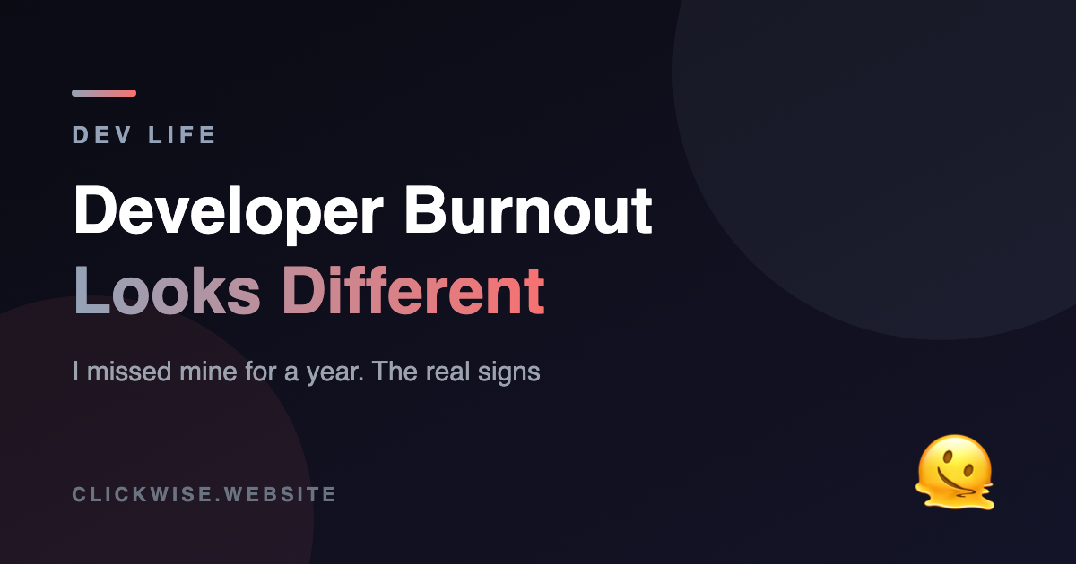 Developer burnout signs and recovery