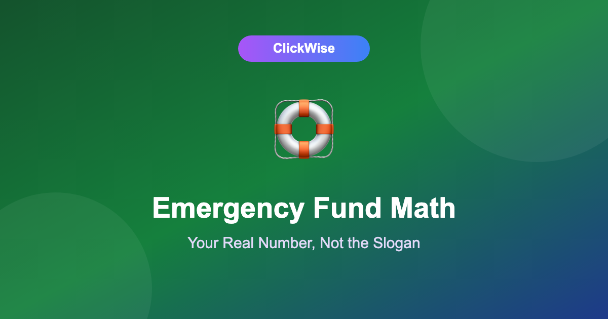 How much emergency fund you actually need in 2026, sized by risk