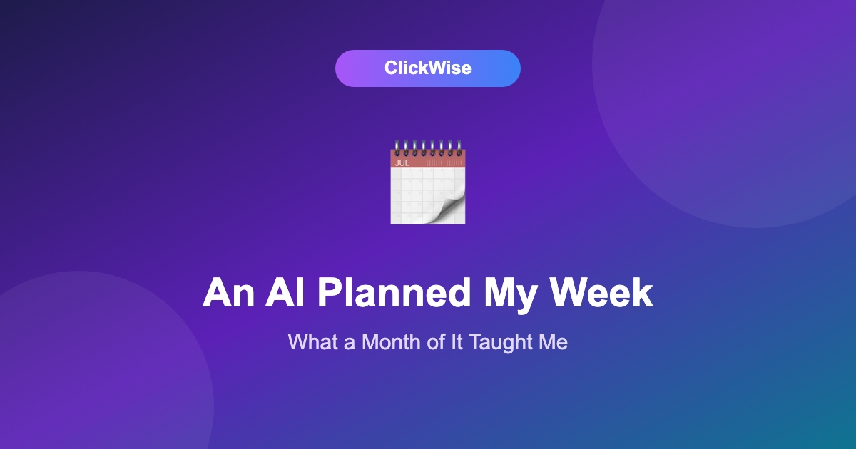 AI agent planning a weekly calendar with time blocks