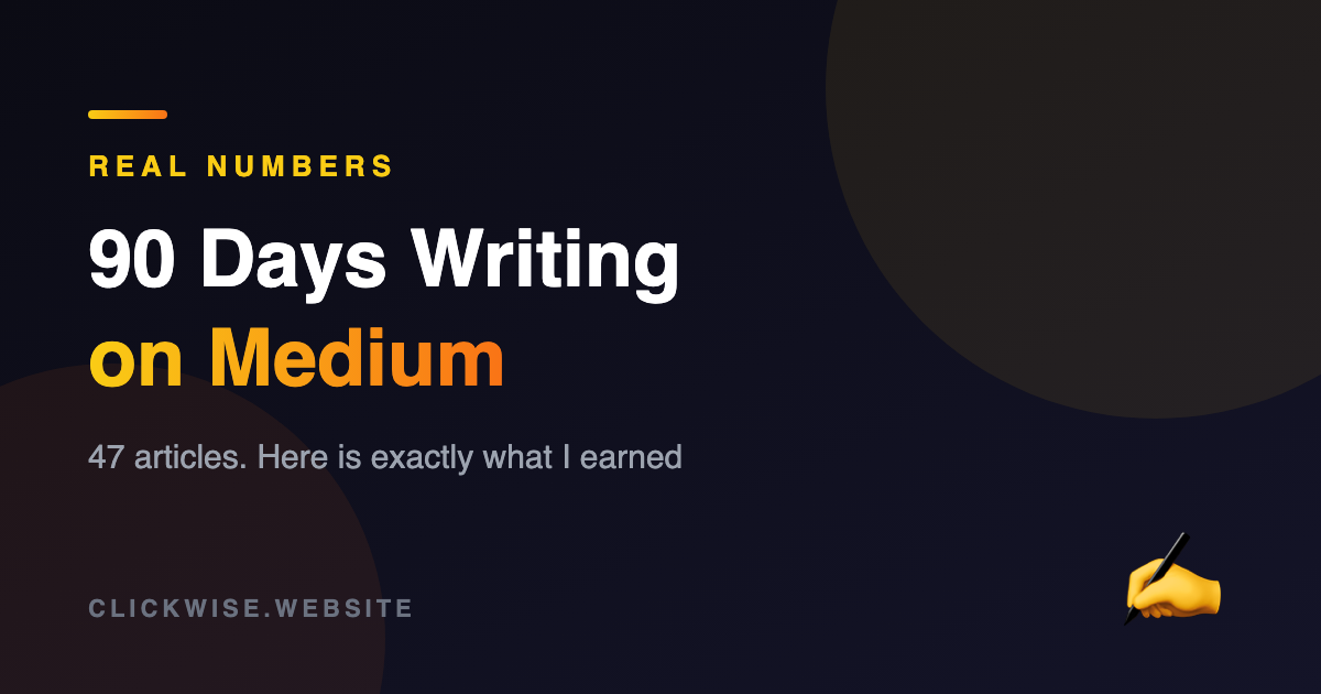90 days of writing on Medium earnings breakdown
